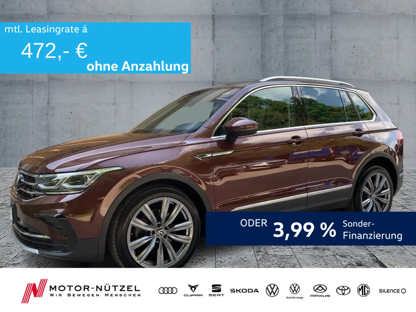 Volkswagen Tiguan 2.0 TDI 4M DSG ELEGANCE IQ+NAVI+AHK+PANO Braun - 1