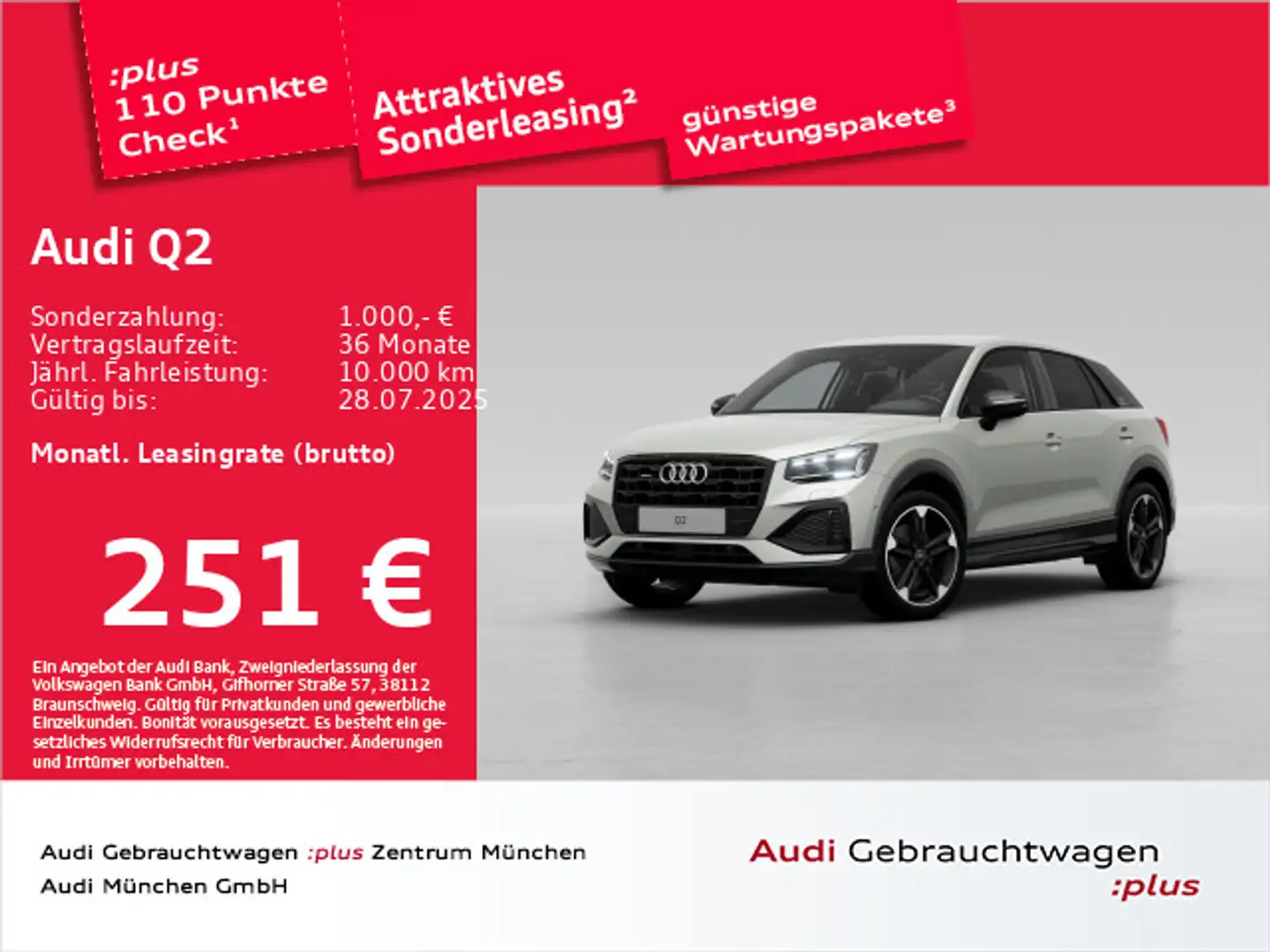 Audi Q2 40 TFSI qu. S tronic advanced StdHzg/Matrix/A Silber - 1