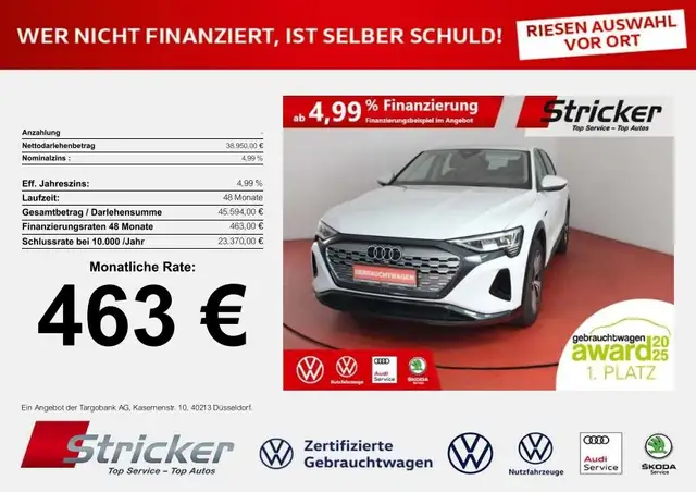 Audi Q8 e-tron advanced 463,-ohne Anzahlung Navi AHK Matrix