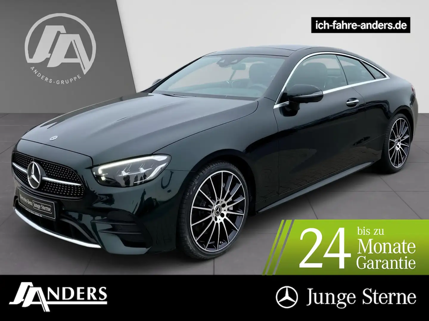Mercedes-Benz E 400 d 4M Coupé AMG+MBUX+Pano+Burm+HUD+LED+Key Grün - 1