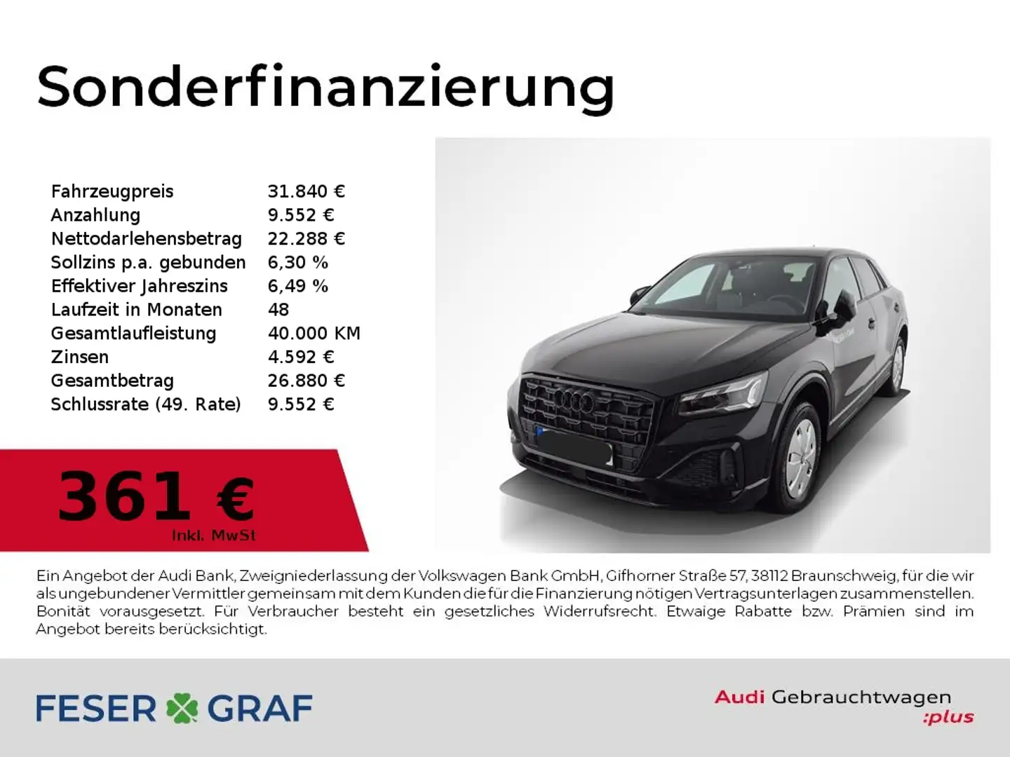 Audi Q2 35 TFSI S tronic adv Matrix,Navi,Kamera,Sportsitze Schwarz - 1
