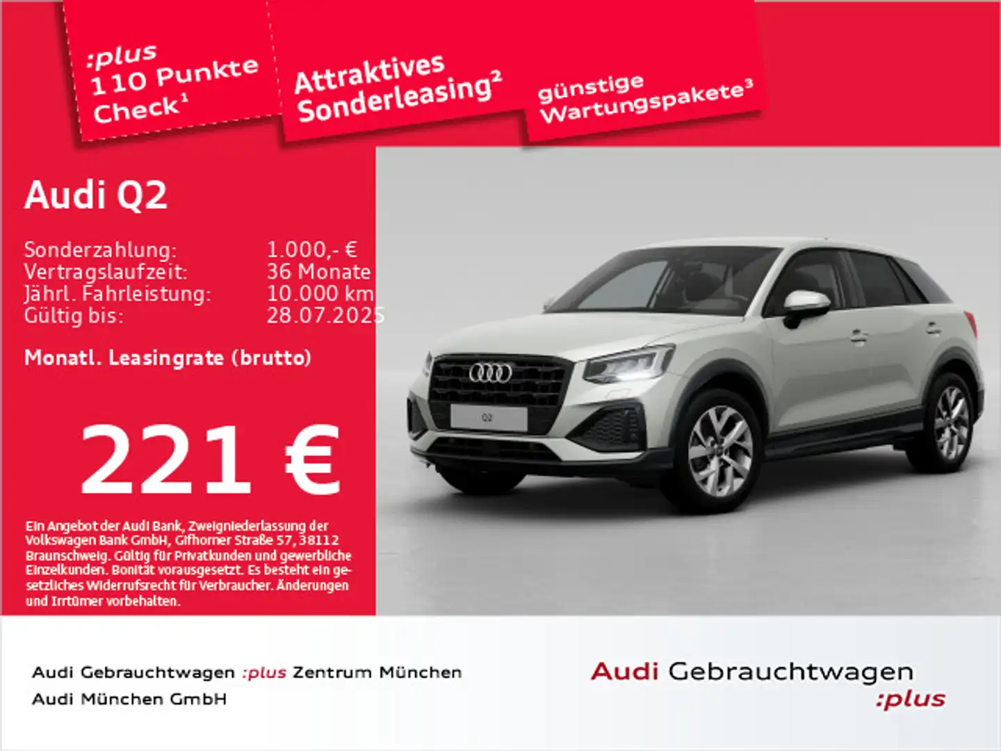 Audi Q2 35 TFSI S tronic advanced Navi+/Privacy/AHK Silber - 1