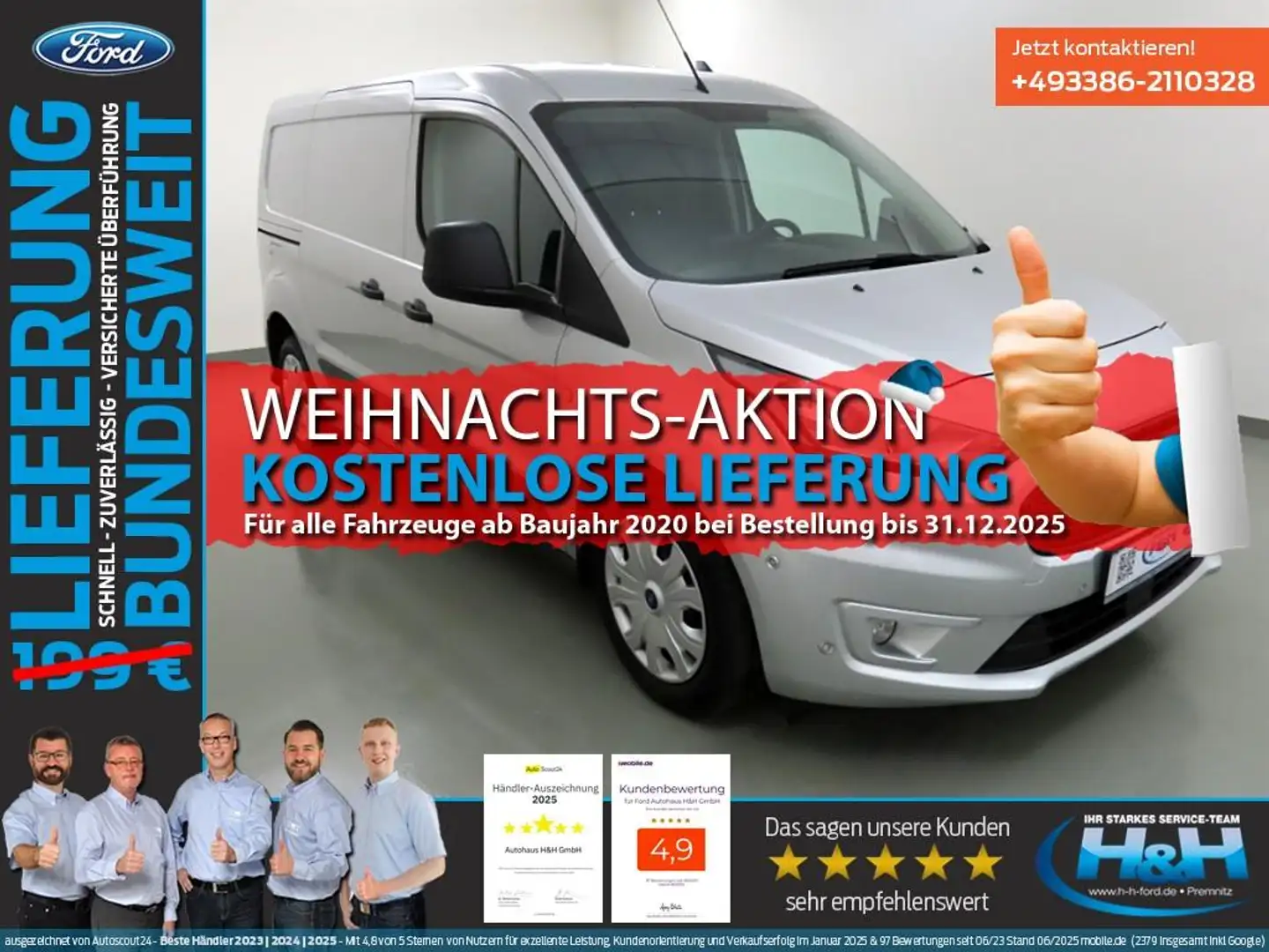 Ford Transit Connect 1.5 240 L2 Trend AHK+ParkAss+SHZ Ezüst - 1