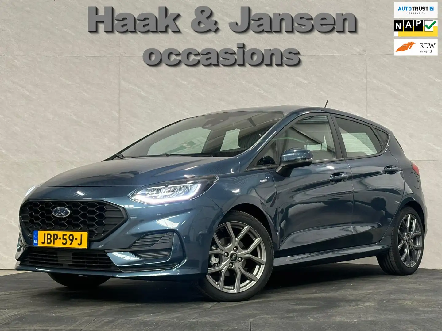 Ford Fiesta 1.0 EcoBoost Hybrid ST-Line Carplay Cruise Blauw - 1