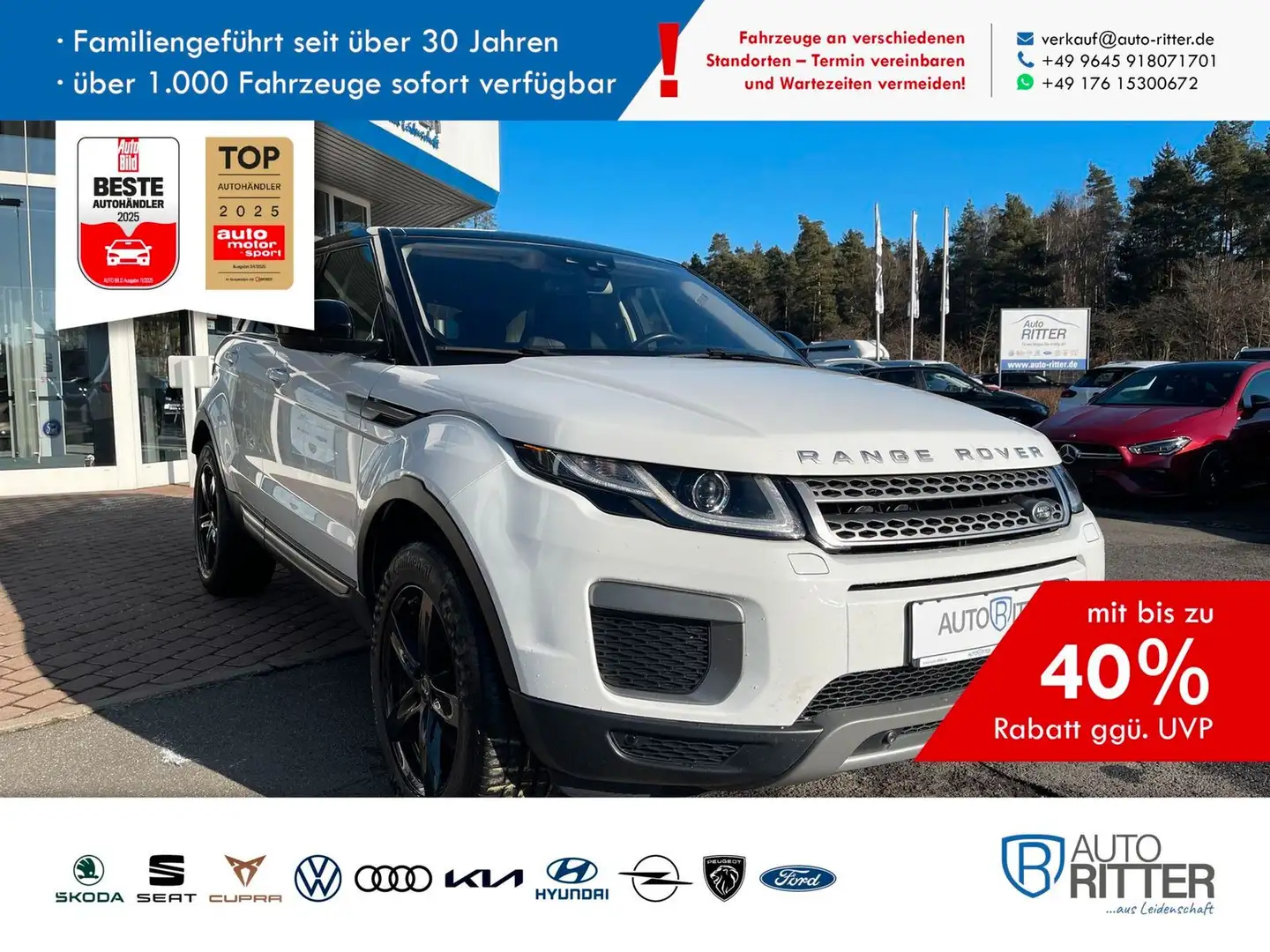 Land Rover Range Rover Evoque 2.0 TD4 SE HeadUp|Kamera|e... Weiß - 1