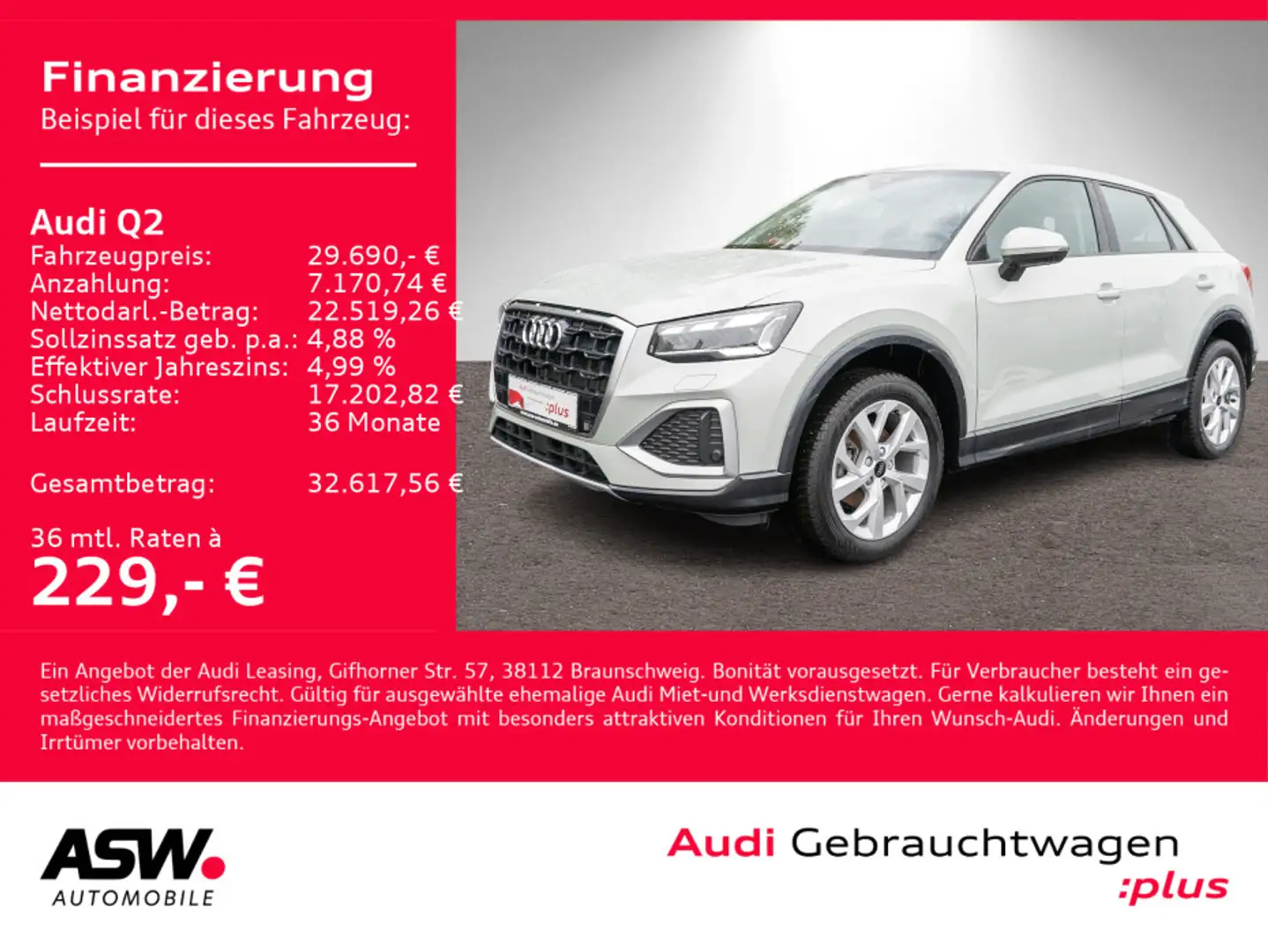 Audi Q2 advanced 35TFSI Stronic Navi Matrix AHK ACC Silber - 1