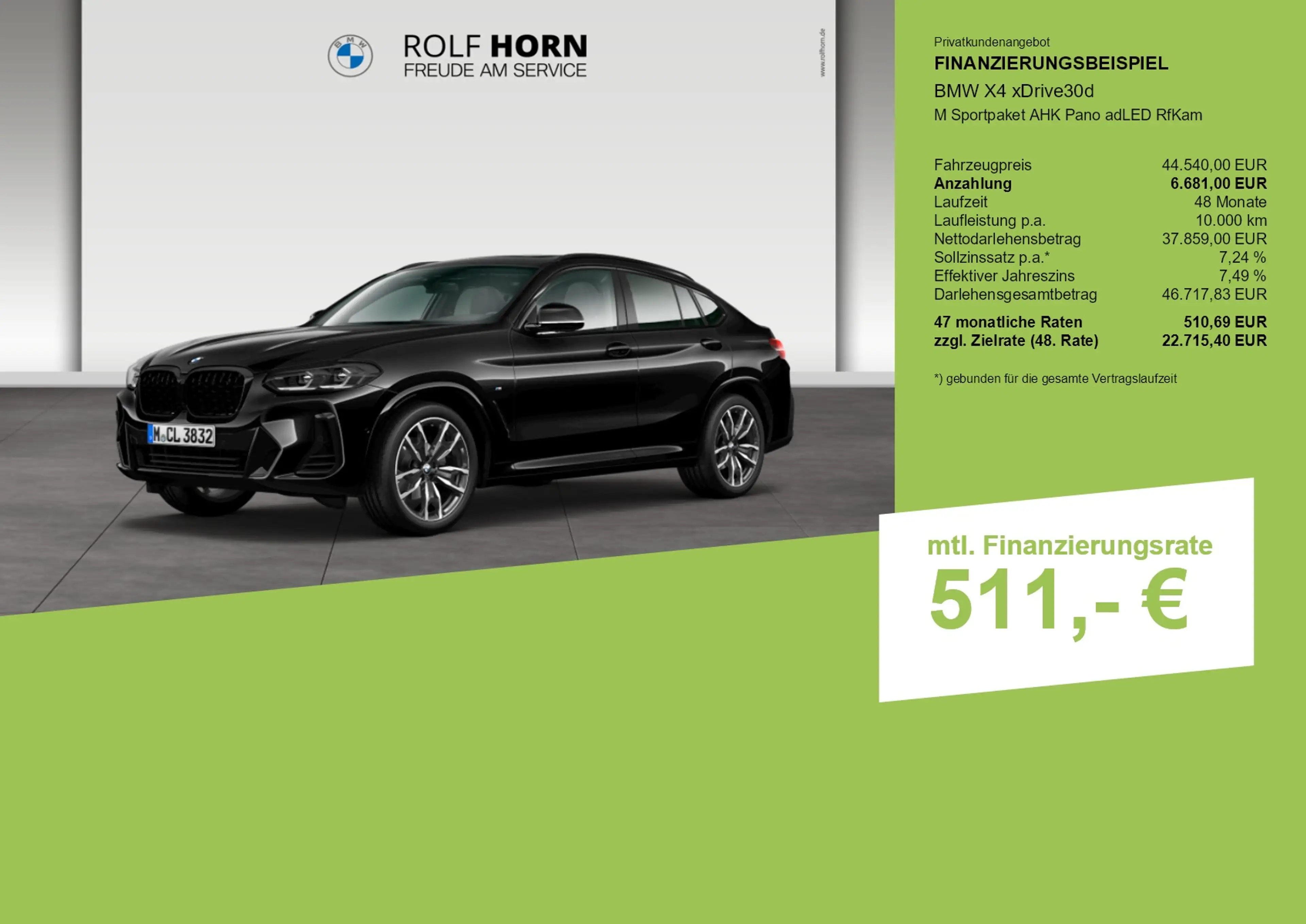 BMW X4 xDrive30d M Sportpaket AHK Pano adLED RfKam — photo 3