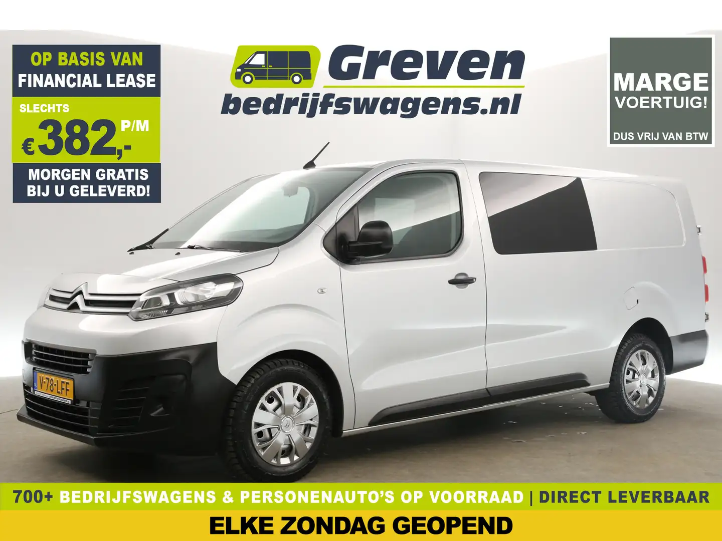 Citroen Jumpy 2.0 BlueHDI L3H1 | MARGE! | Dubbele Cabine | 5 Per Silver - 1