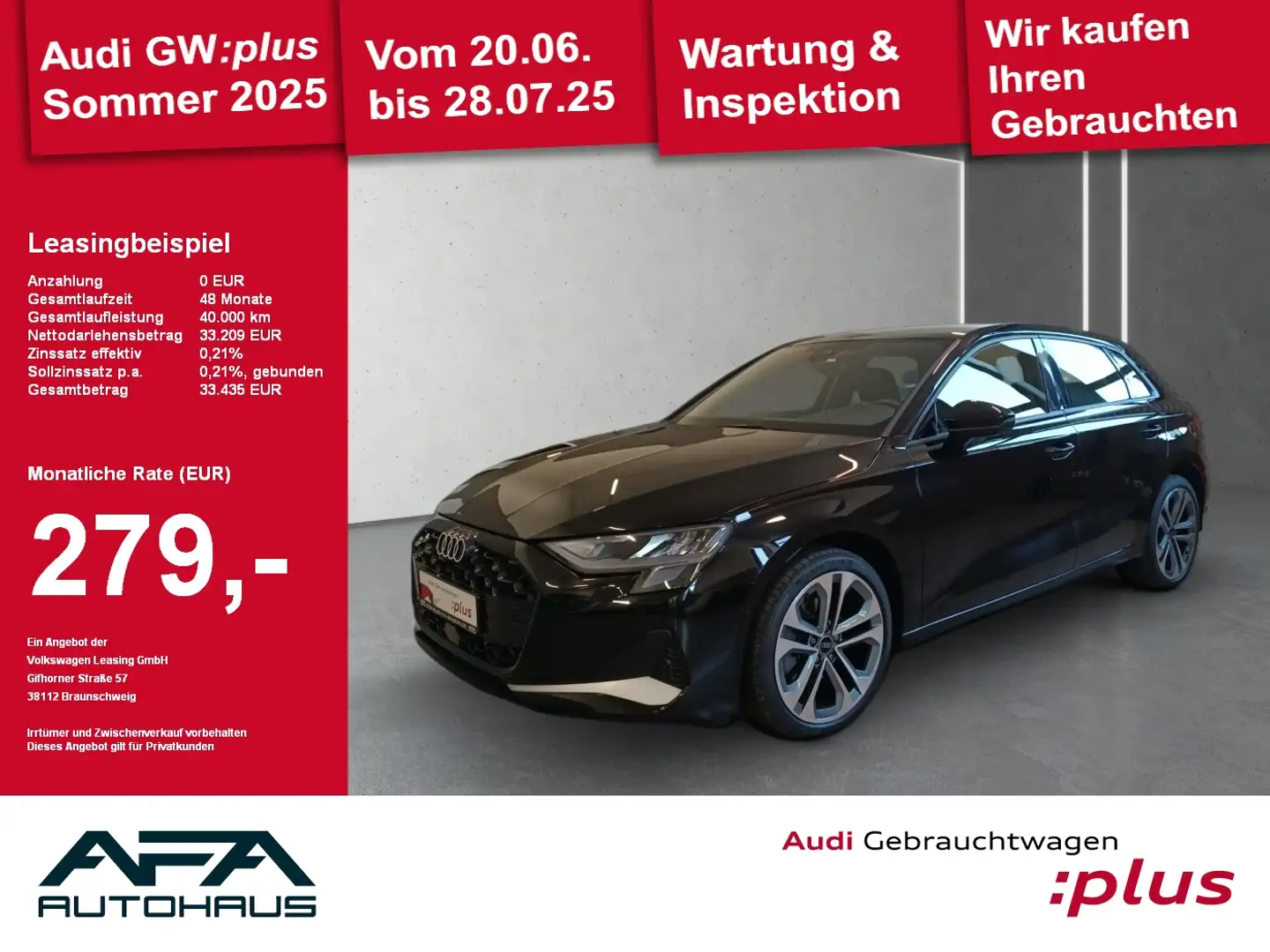 Audi A3 Sportback 35 TDI adv. S tronic AHK*NAV*ACC*RFK Schwarz - 1