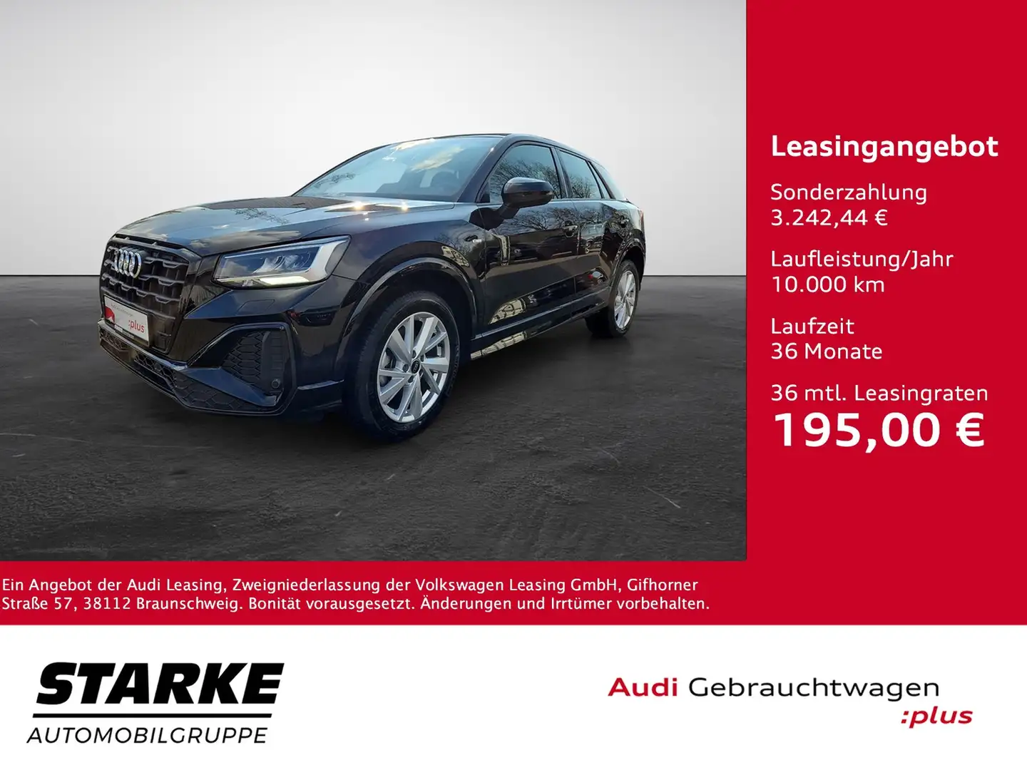 Audi Q2 40 TFSI S tronic quattro S line NaviPlus LED Le... Schwarz - 1