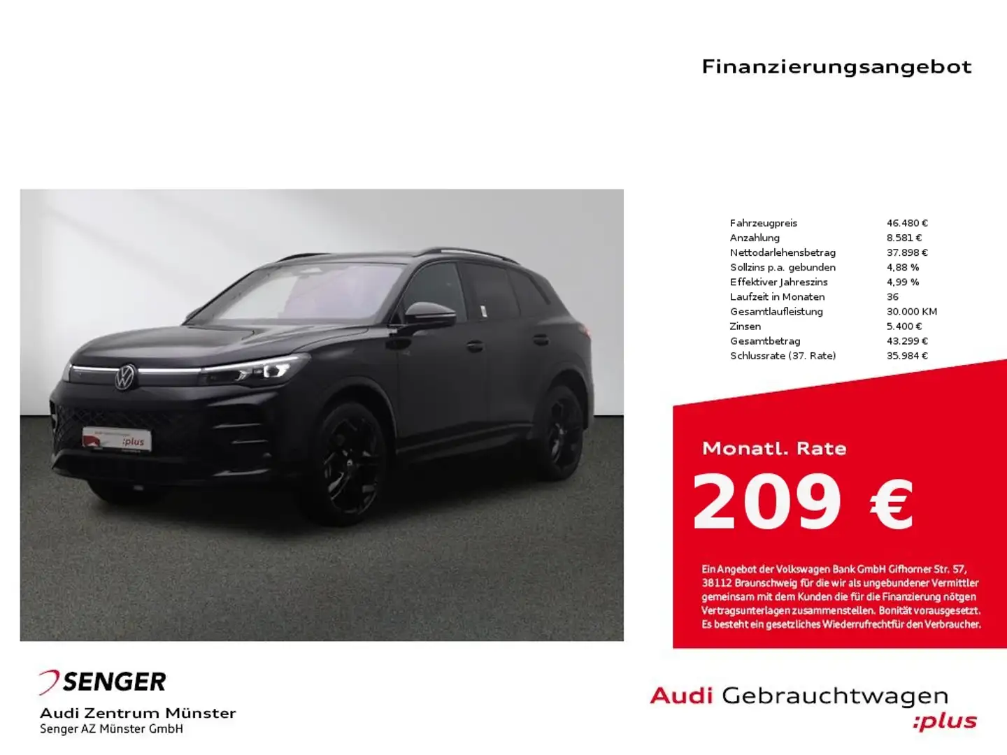 Volkswagen Tiguan 2.0 TDI DSG 4Motion Matrix Pano Standh. Schwarz - 1