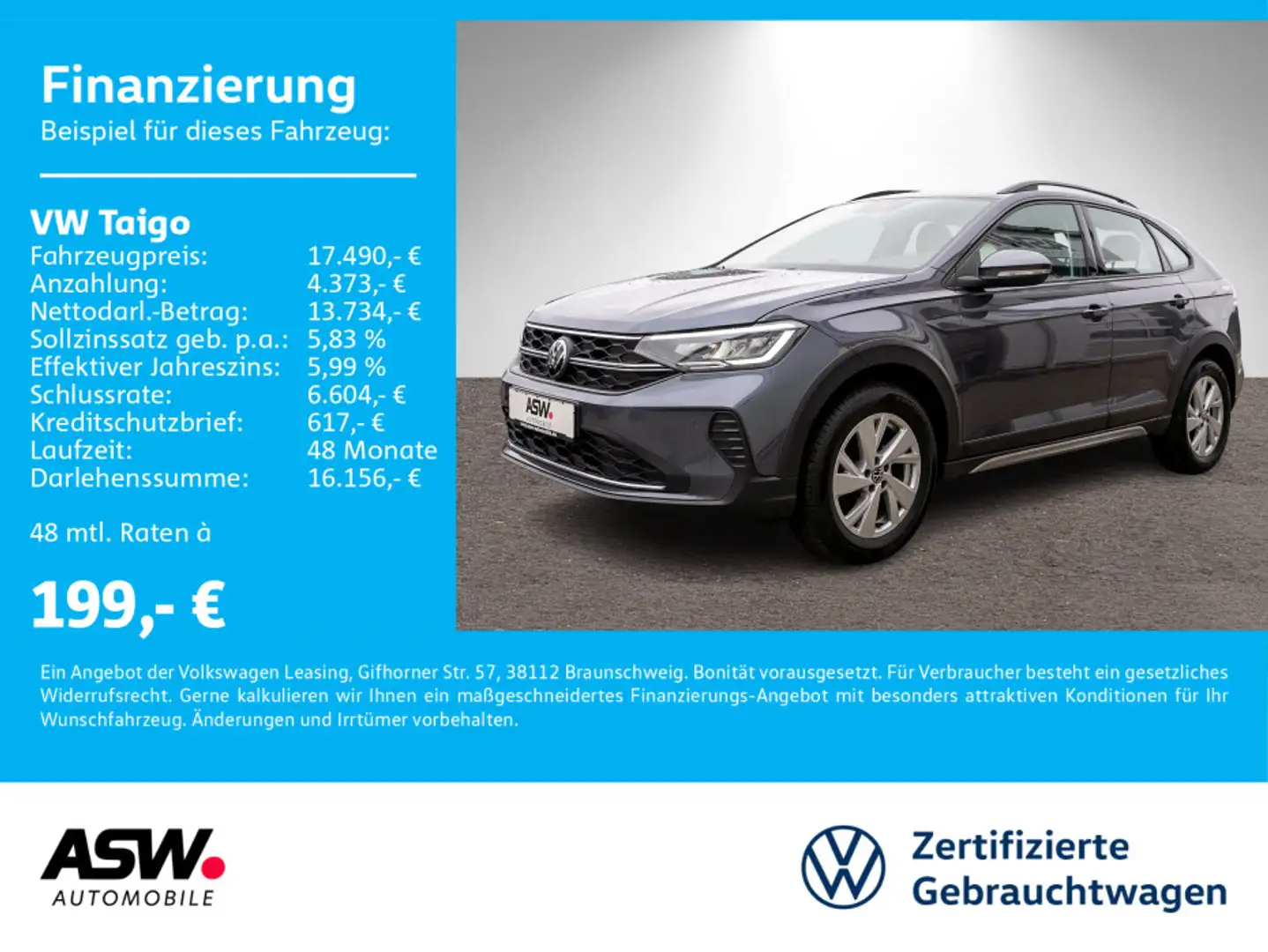 Volkswagen Taigo Life 1,0 TSI Navi LED VC SHZ PDC v/h Gris - 1