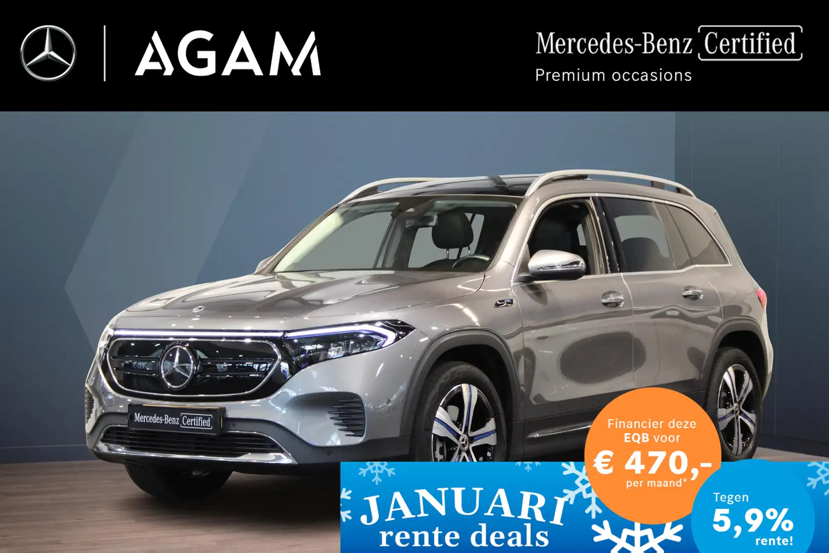 Mercedes-Benz EQB 300 4MATIC AMG Line 67 kWh Panorama dak Gris - 1