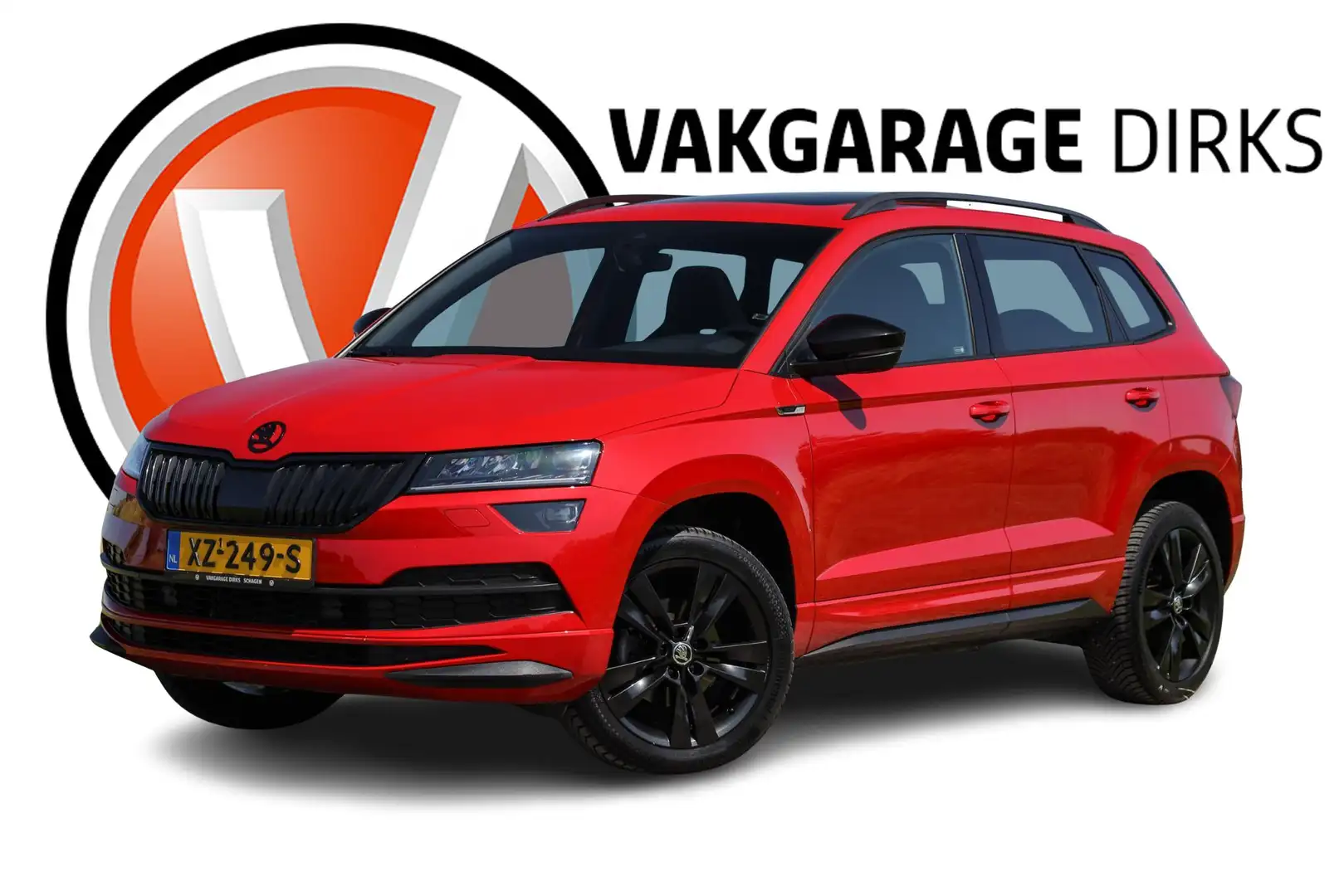 Skoda Karoq 1.5 TSI 150PK DSG Sportline ✅ Pano ✅ Canton ✅ Trek Rood - 1