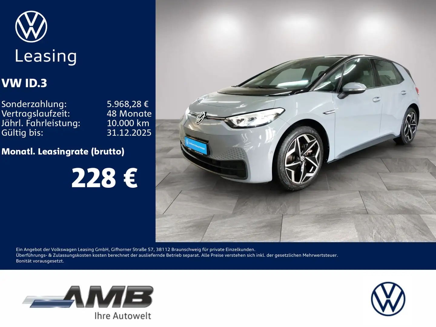 Volkswagen ID.3 Pro S Fahrschulumbau 77kWh/ACC/LED/RFK Grau - 1