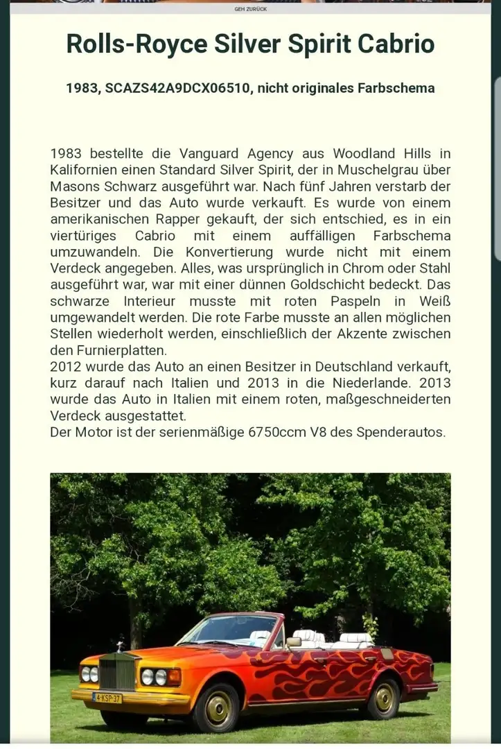 Rolls-Royce Silver Spirit AUFFÄLLIGES Einzelstück 4 Türiges Cabrio Rot - 2