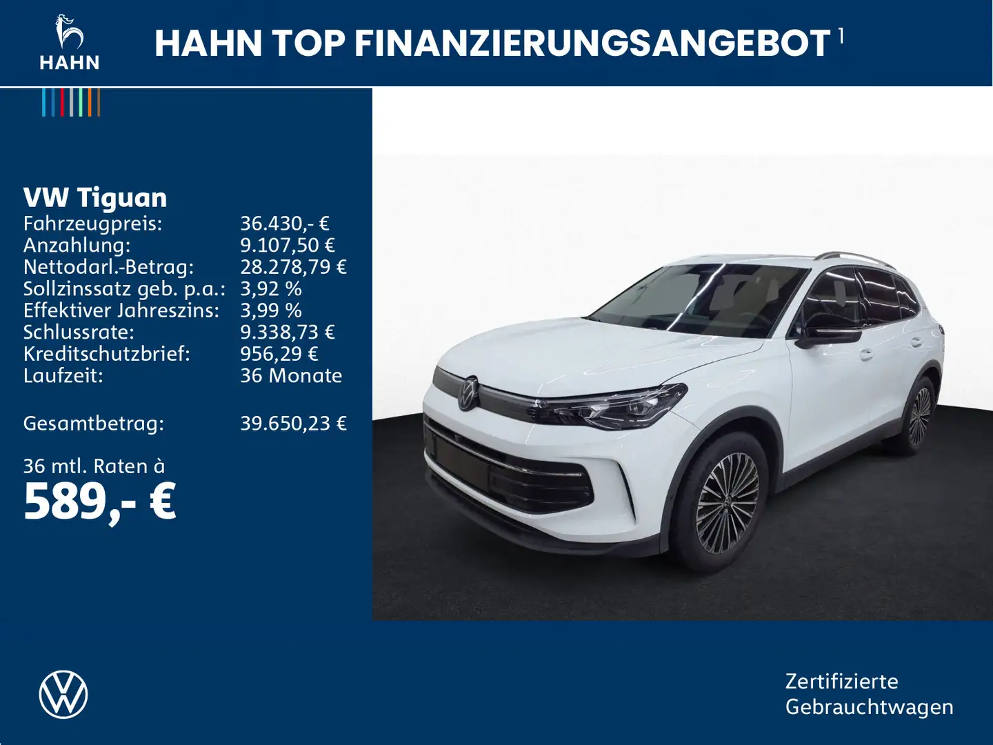 Volkswagen Tiguan 1.5eTSI DSG Goal Plus 360° AHK Matrix Nav Weiß - 2