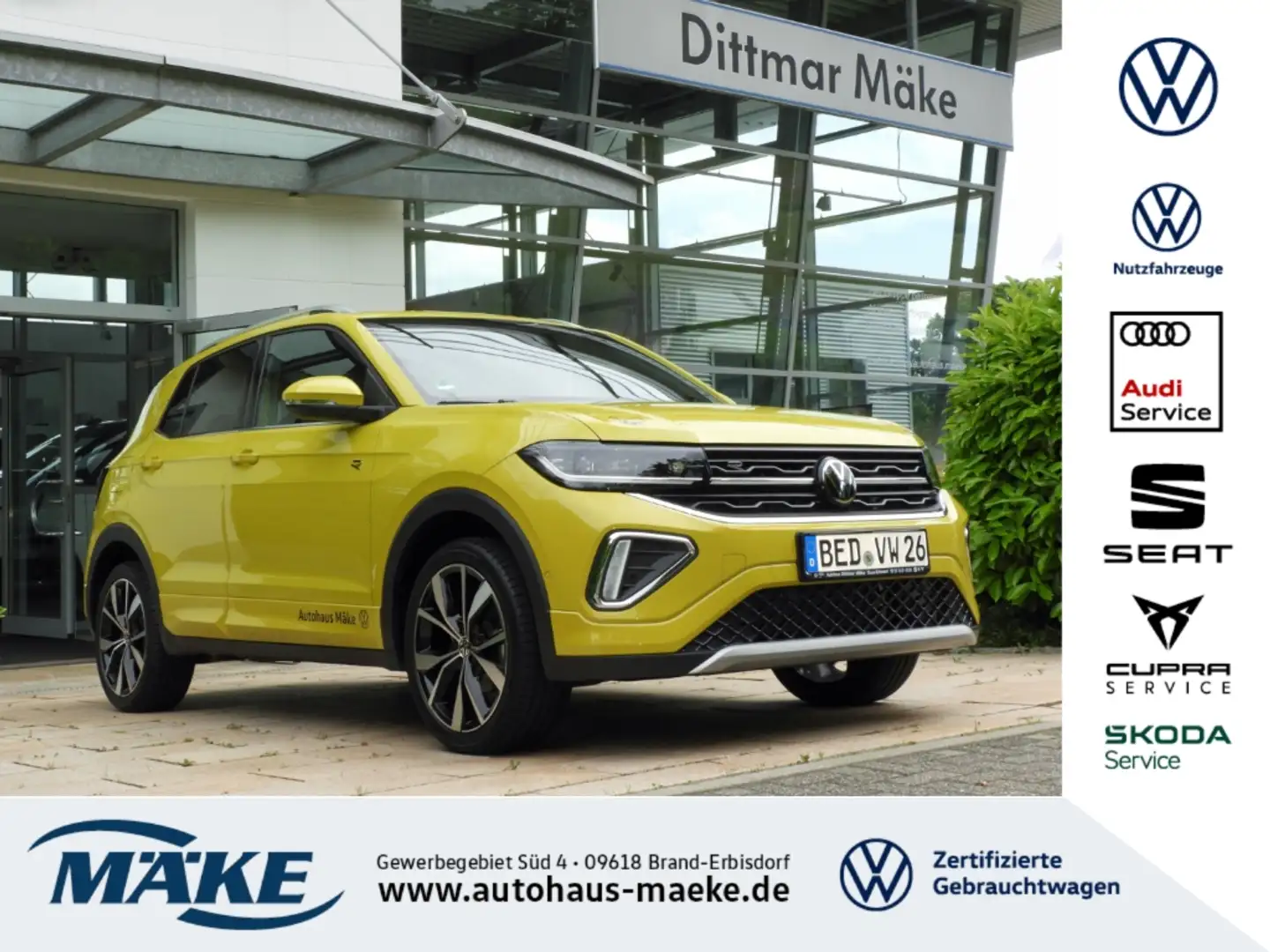 Volkswagen T-Cross R-Line 1.5 TSI ACT DSG LED AHZV IQ.L. RFK Gelb - 1