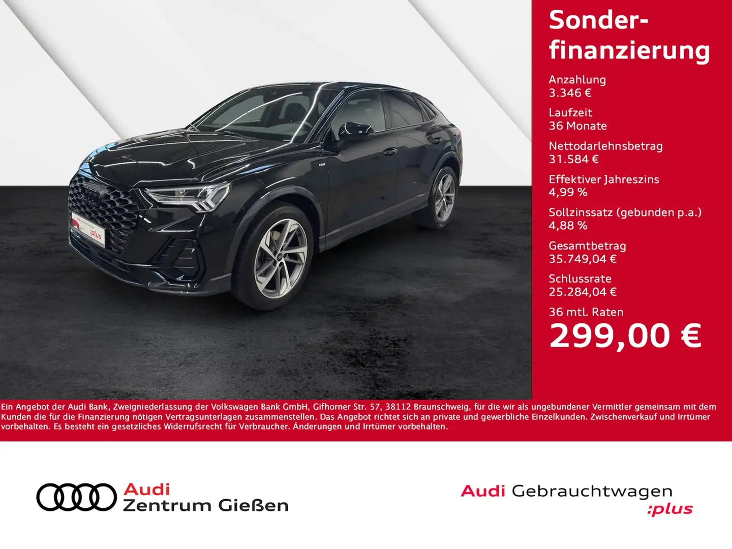 Audi Q3 Sportback 35 TDI S line Black 360°Kamera ACC Bu... Schwarz - 1