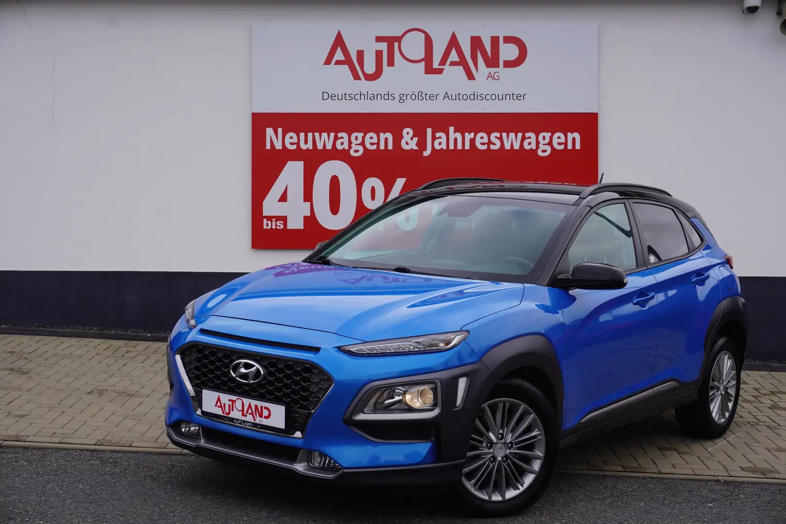 Hyundai KONA 1.6 T-GDI 4WD Klimaaut. Android Apple PDC Bleu - 2