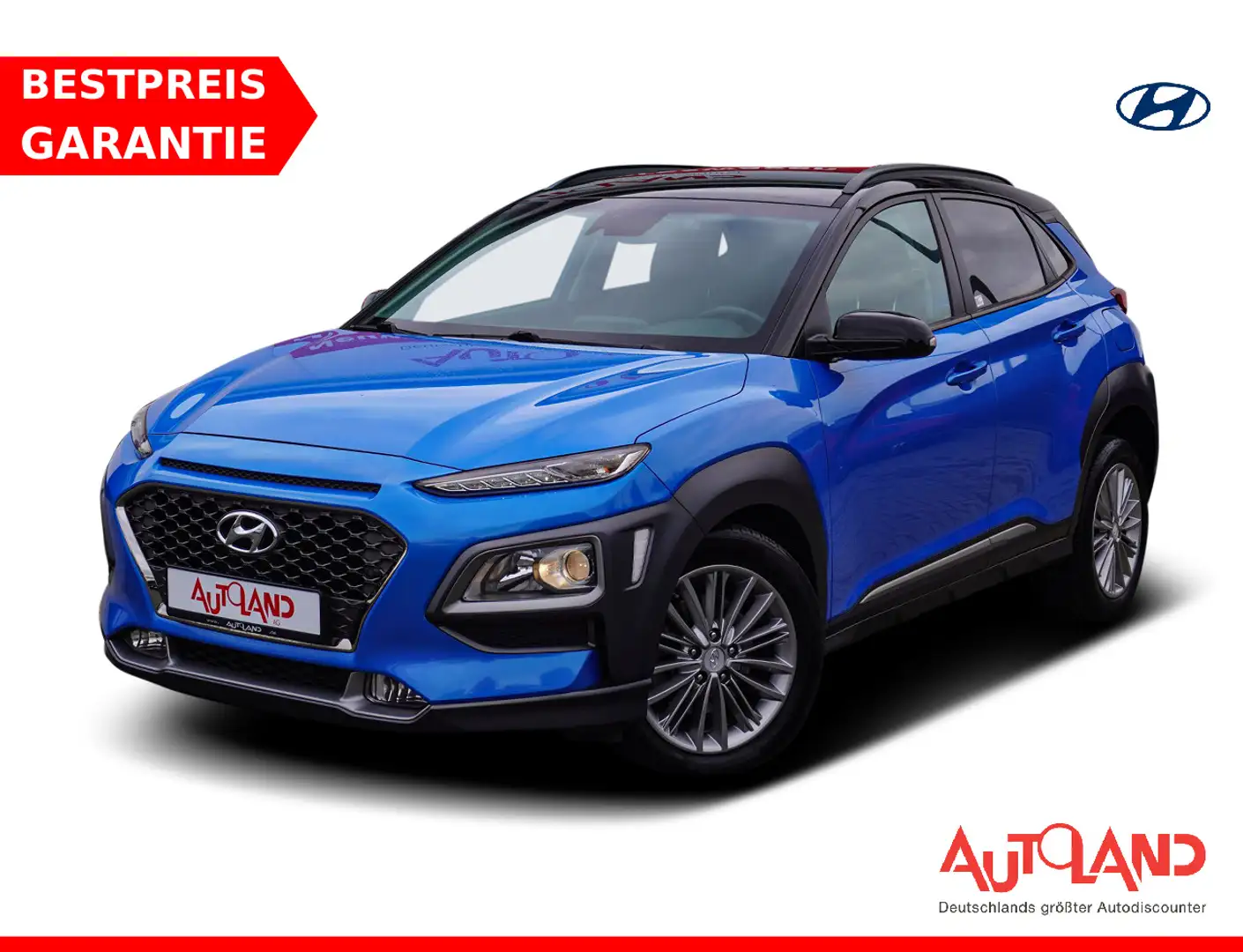 Hyundai KONA 1.6 T-GDI 4WD Klimaaut. Android Apple PDC Bleu - 1