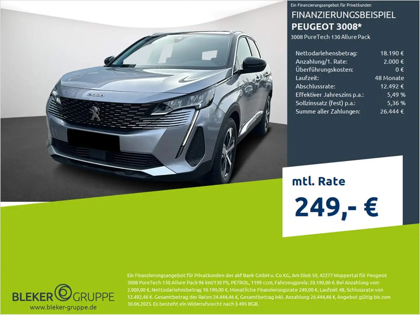 Peugeot 3008 3008 Allure Pack Gris - 1
