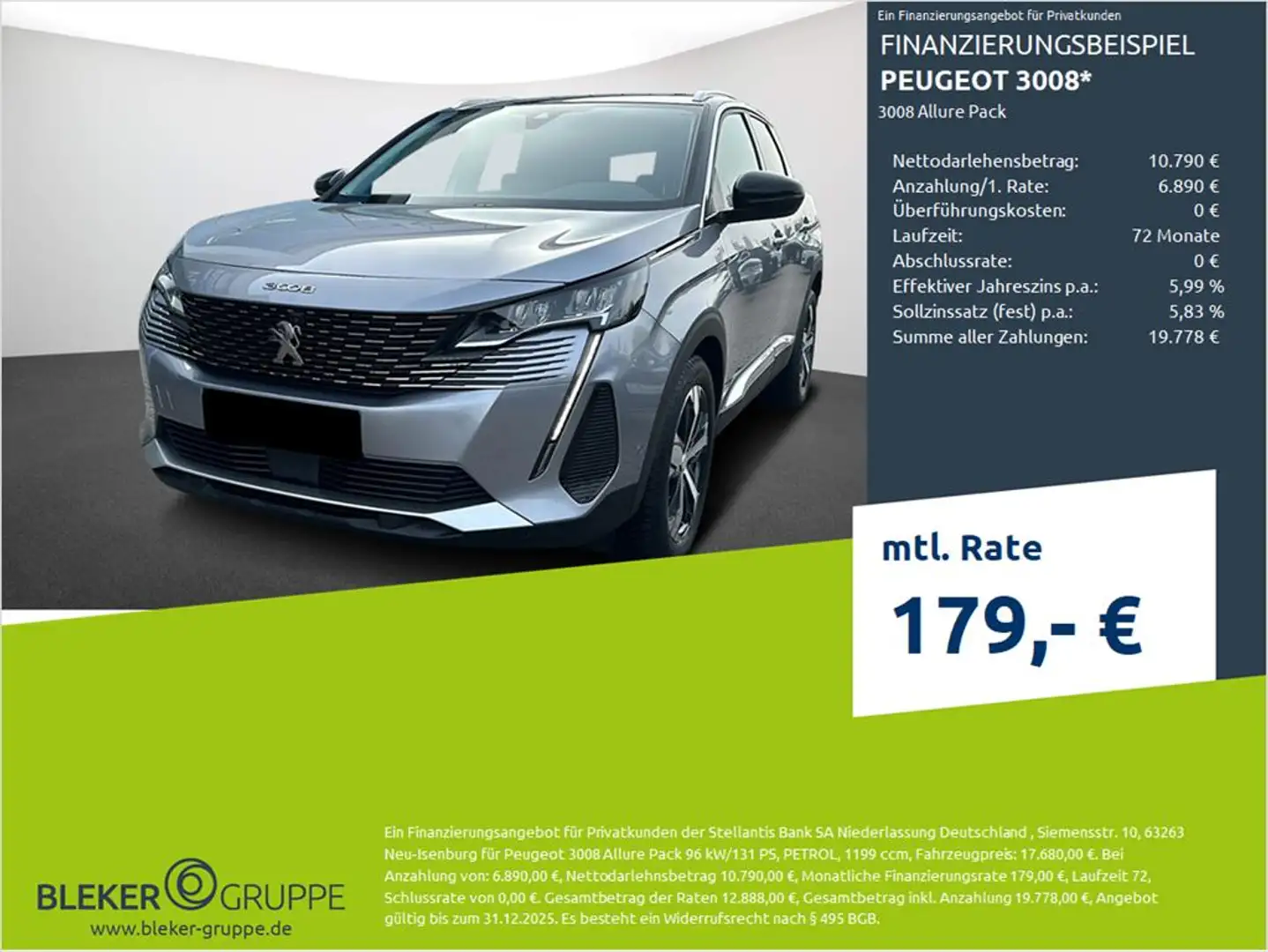 Peugeot 3008 3008 Allure Pack Grau - 1