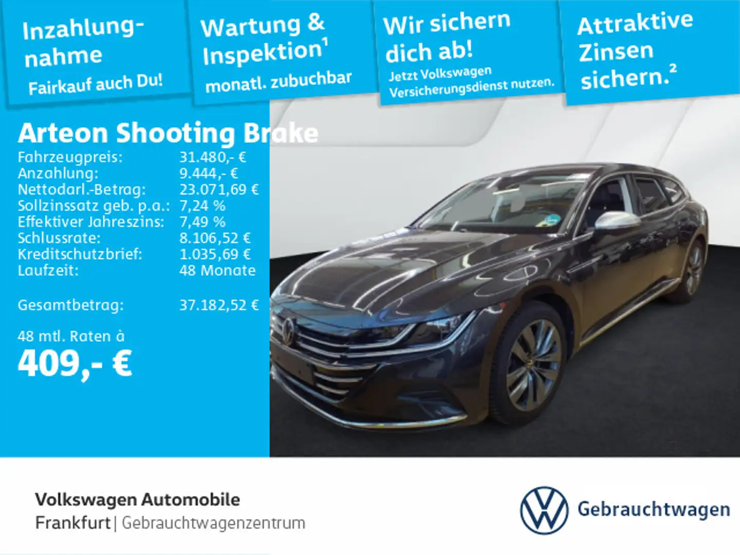 Volkswagen Arteon 2.0 TSI DSG  Elegance Navi Grau - 1