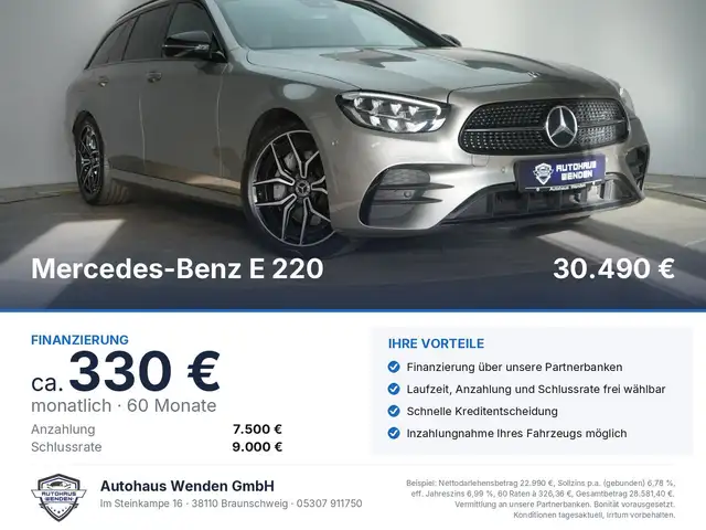 Mercedes-Benz E 220 d T 9G Tronic AMG Kamera/Burmester/AHK/Lan