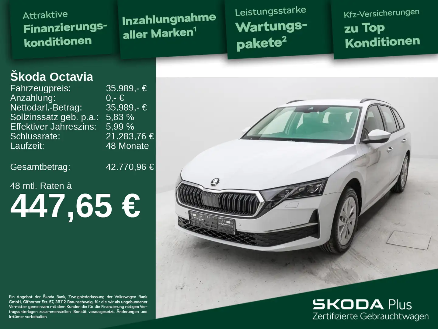 Skoda Octavia Combi Selection 1.5 TFSI DSG*LED*APP*AHZ Weiß - 1