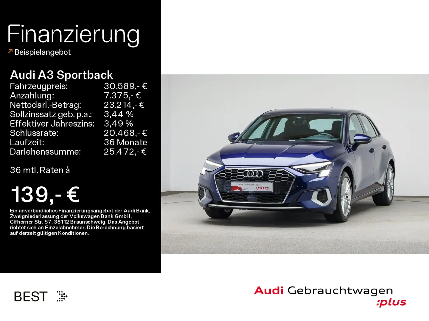 Audi A3 35 TFSI advanced*NAVI-PLUS*MATRIX*V Blau - 1