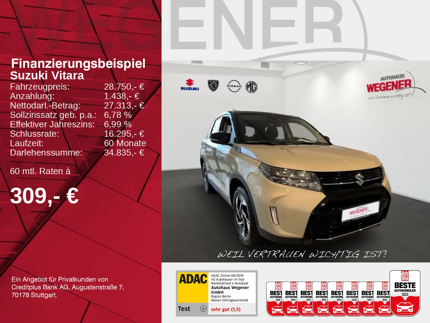 Suzuki Vitara 1.4 COMFORT+ ALLGRIP HYBRID Schwarz - 2