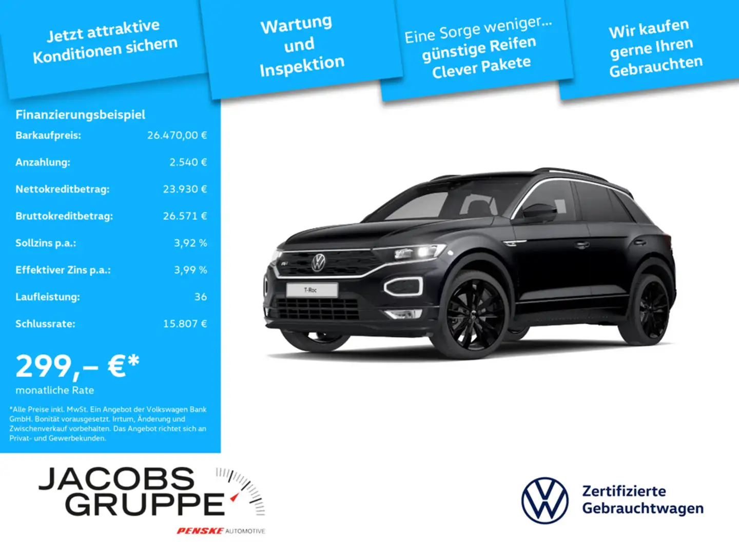Volkswagen T-Roc 1.5 TSI DSG R-line Navi*LED*AID*ACC*Suzuka Sport Zwart - 1