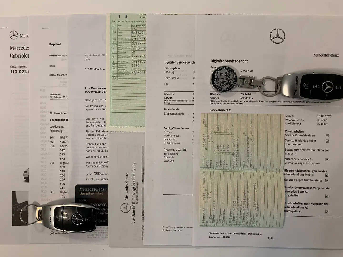 Mercedes-Benz C 63 AMG V8 Cabrio | 1. Hand | Neuwertig | Garantie bis 03/2027 Weiß - 2