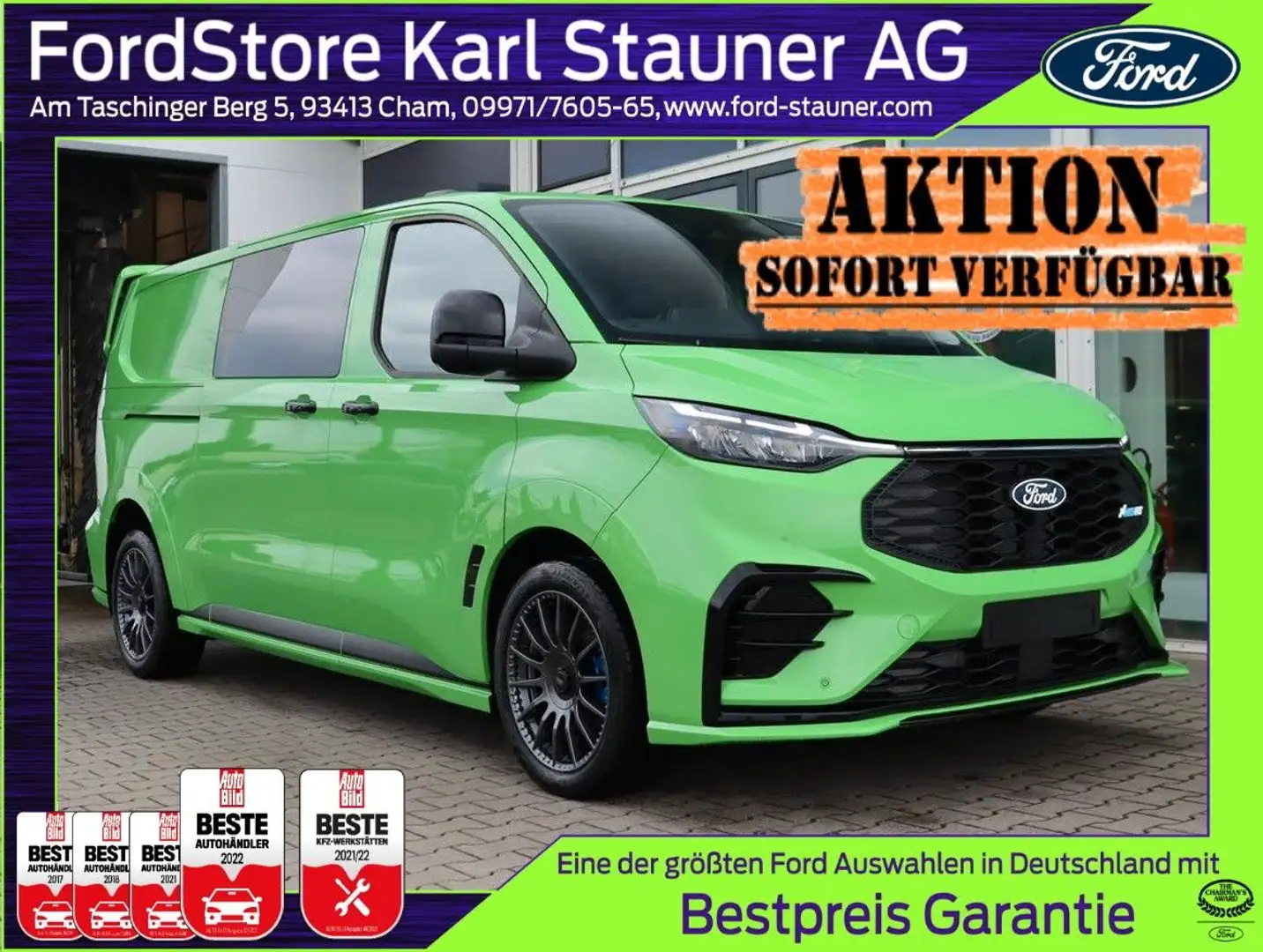Ford Transit Custom MS-RT DOKA ALLRAD AHK 1,99% FIN* Verde - 1