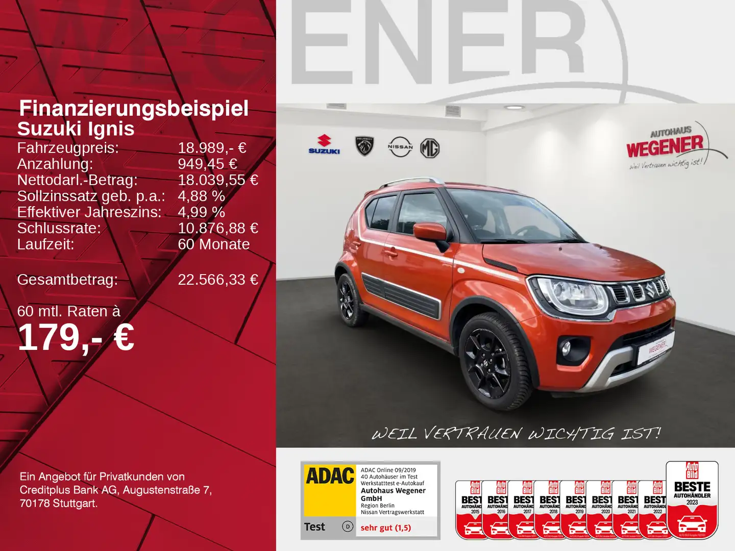 Suzuki Ignis IGNIS COMFORT CVT HYBRID *KAMERA*ALLWETTER*NAVI* Orange - 2