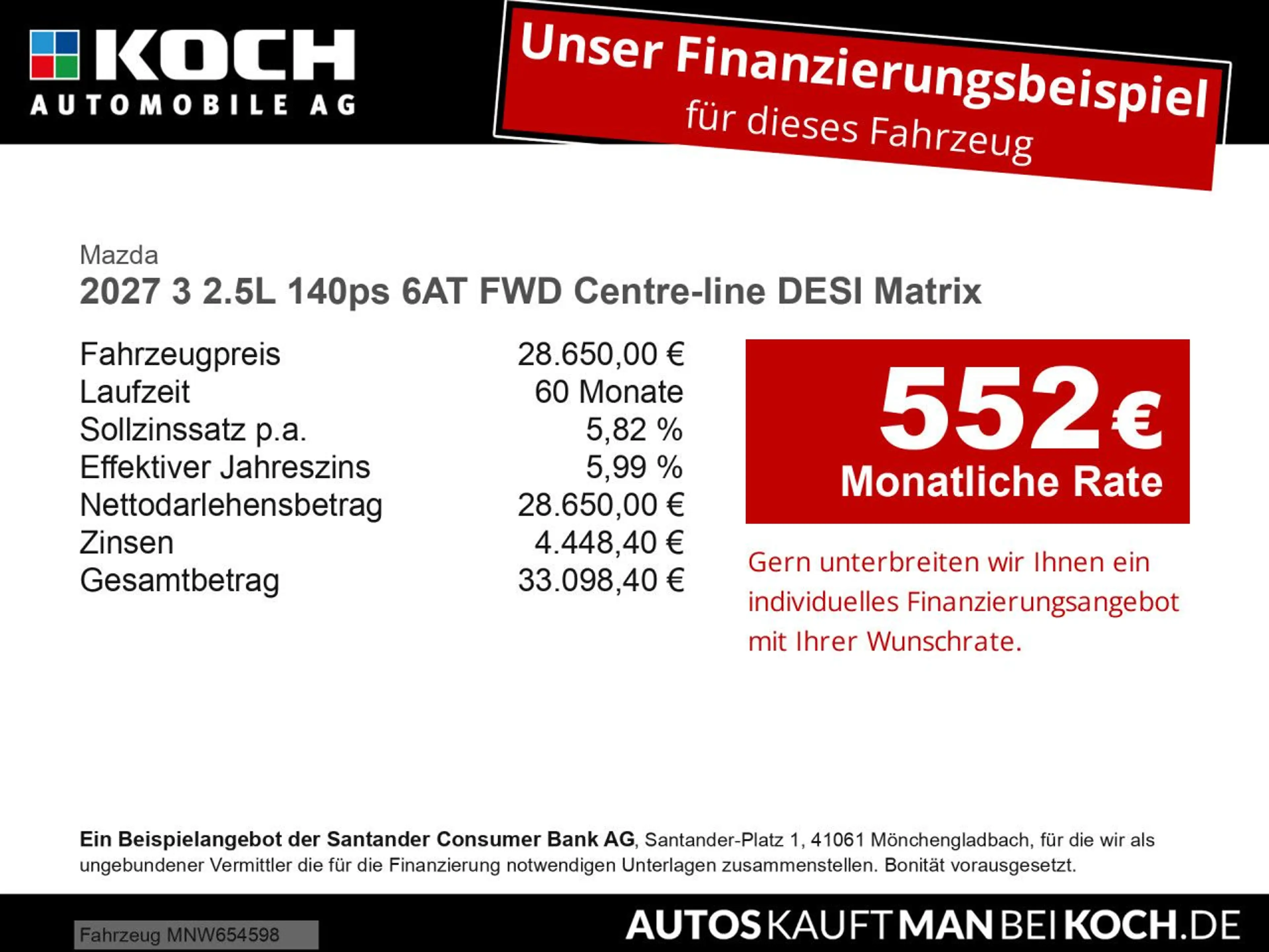 Mazda 3 2027 3 2.5L 140ps 6AT FWD Centre-line DESI Matrix — photo 2