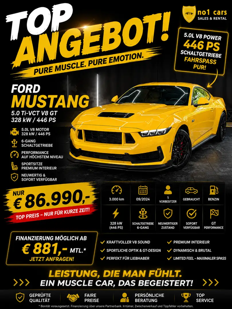 Ford Mustang 5.0 Ti-VCT V8 328 kW GT Gelb - 2