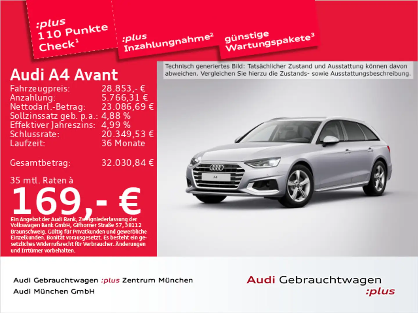 Audi A4 35 TDI S tronic advanced StdHzg/Navi+/K Silber - 1