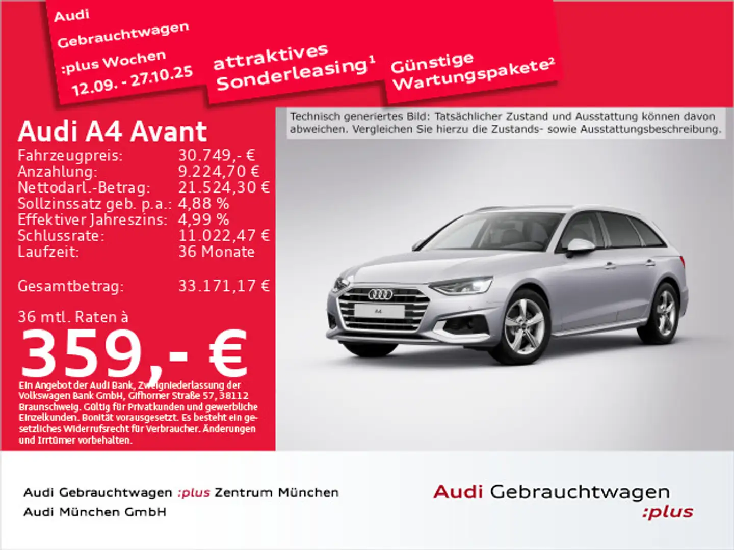 Audi A4 35 TDI S tronic advanced StdHzg/Navi+/K Silber - 1