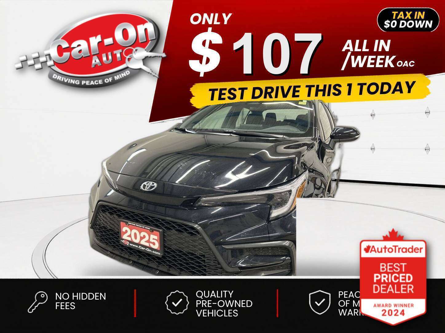 Black 2025 Toyota Corolla Sedan Front-Wheel Drive Automatic