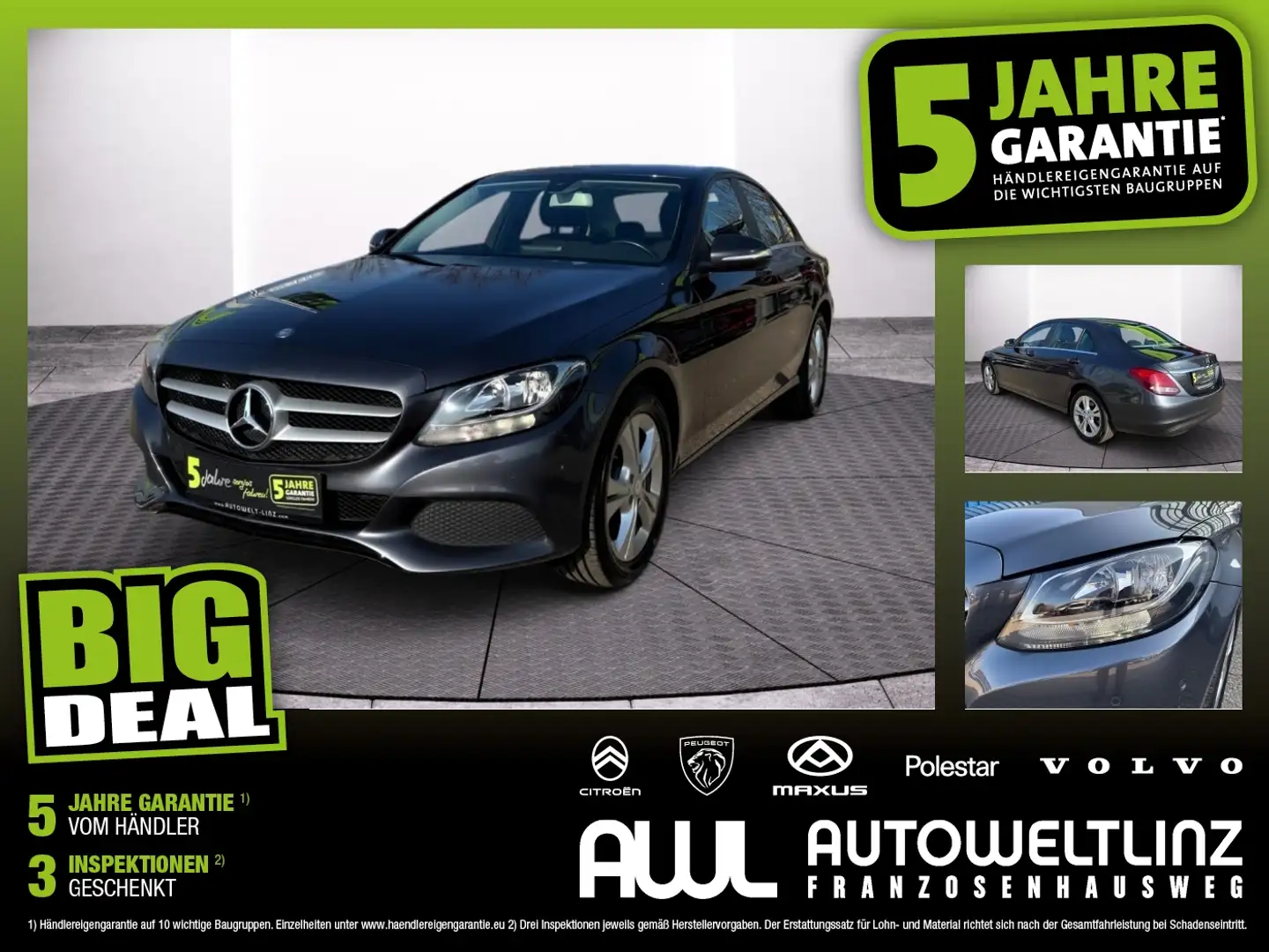 Mercedes-Benz C 180 CDI BlueTec BlueTEC SHZ+KlimaA+LM+PDC Grau - 1