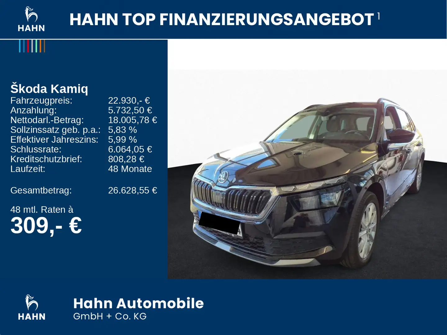 Skoda Kamiq 1.5TSI DSG Clever AHK Navi SmartLink PDC Schwarz - 2