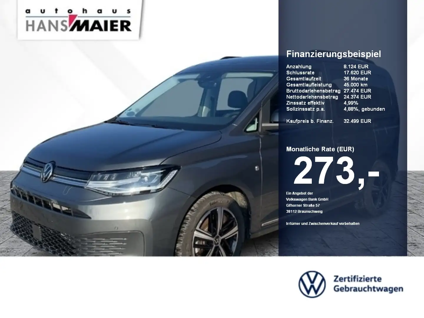 Volkswagen Caddy Dark Label TSI DSG Dark Label Pano Kam SHZ Gris - 1