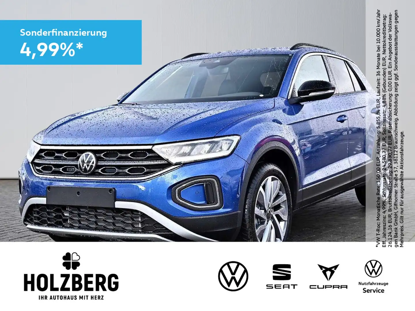 Volkswagen T-Roc 1.0 TSI Goal NAVI+LED+ACC+SHZ Blue - 1