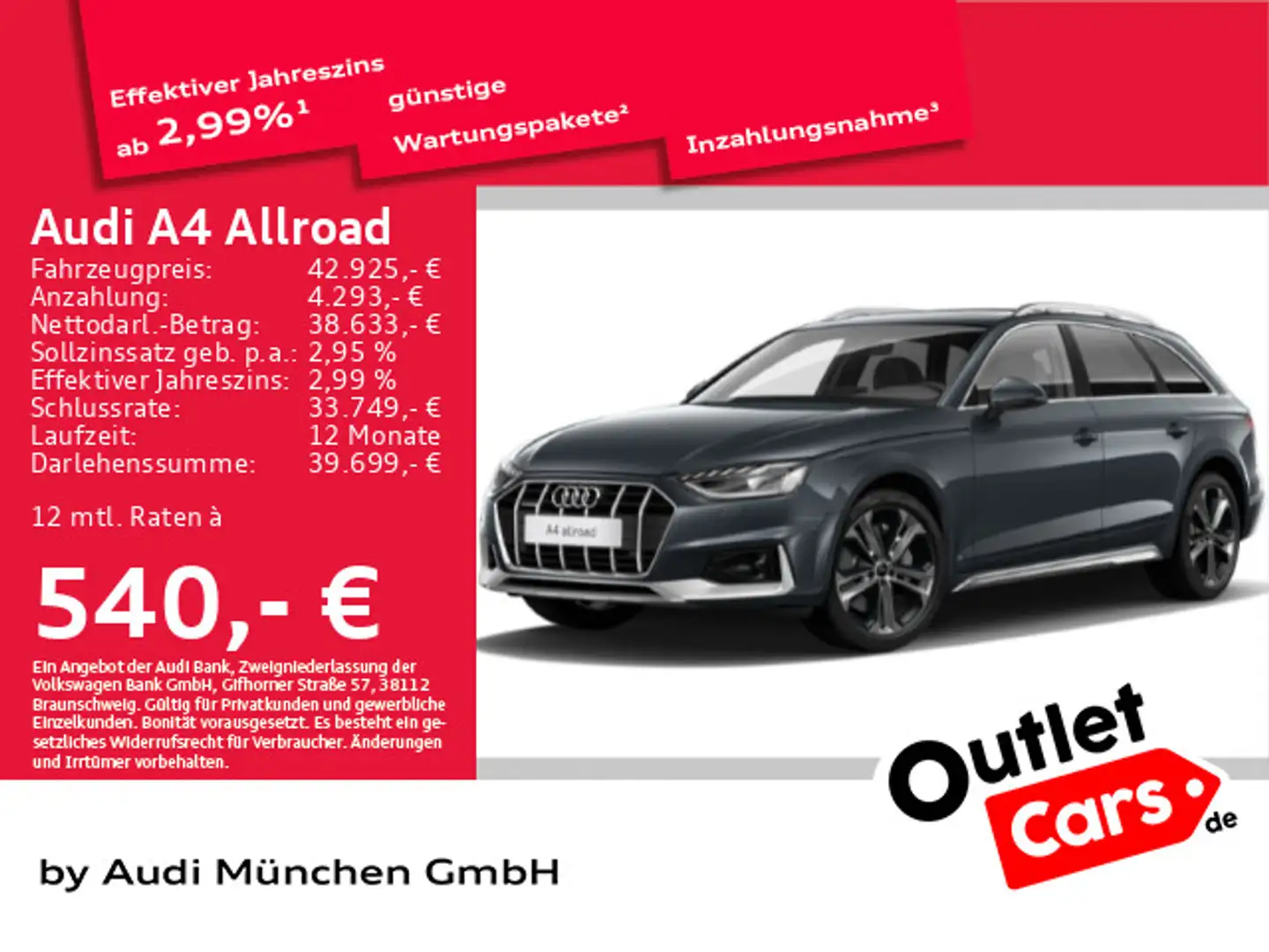 Audi A4 allroad A4 allroad 50 TDI tiptr. Pano/Virtual+/Kamera Grau - 1