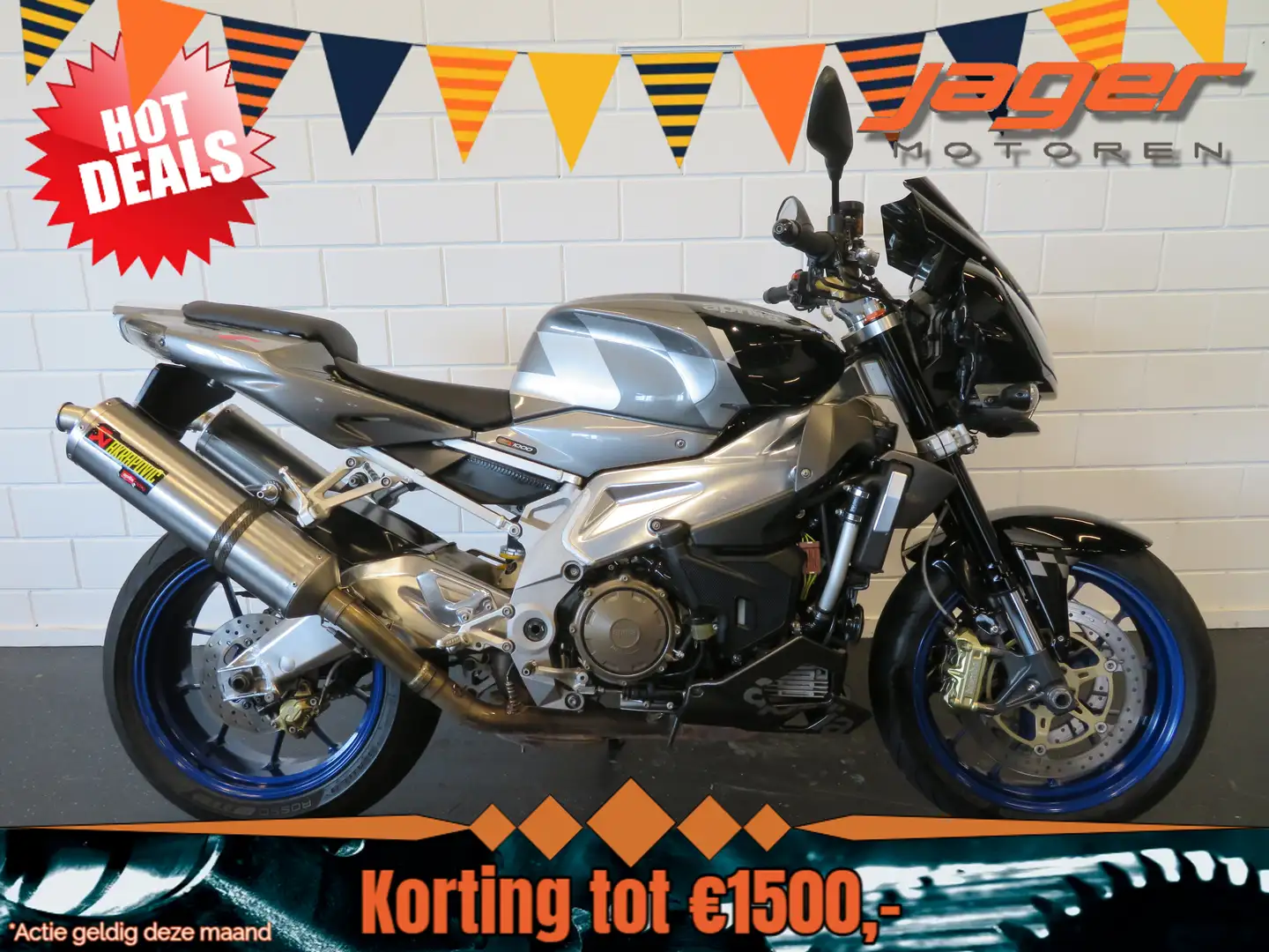 Aprilia Tuono 1000 SUPERSTRAK! AKRA! Zilver - 1