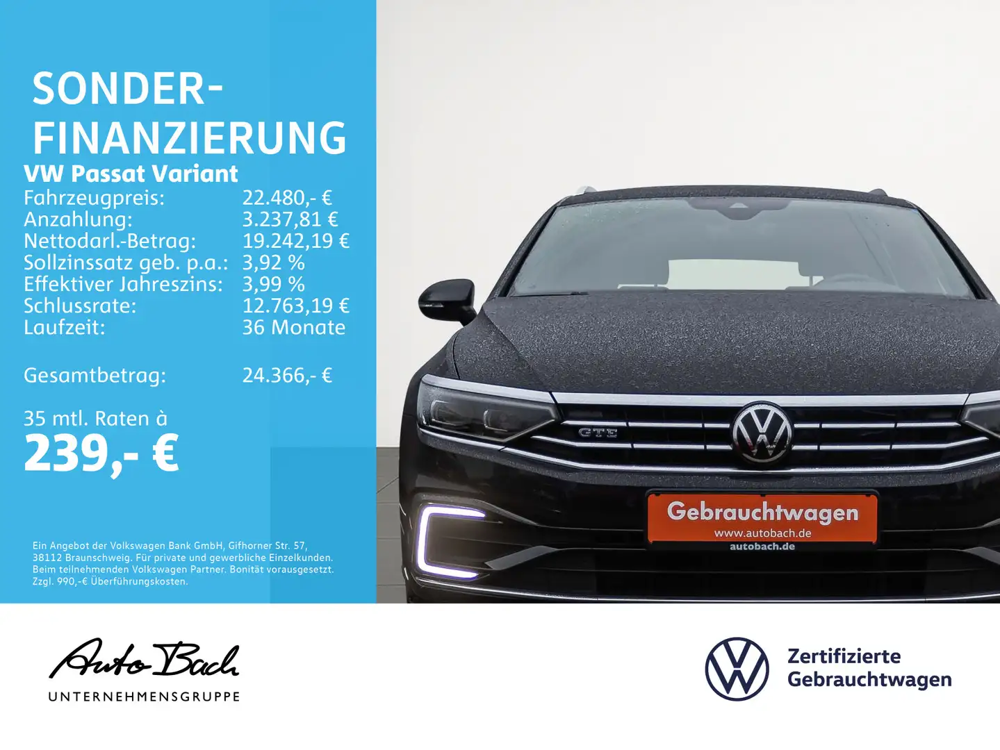 Volkswagen Passat Variant GTE 1.4 eHybrid DSG Navi LED CarP Schwarz - 2