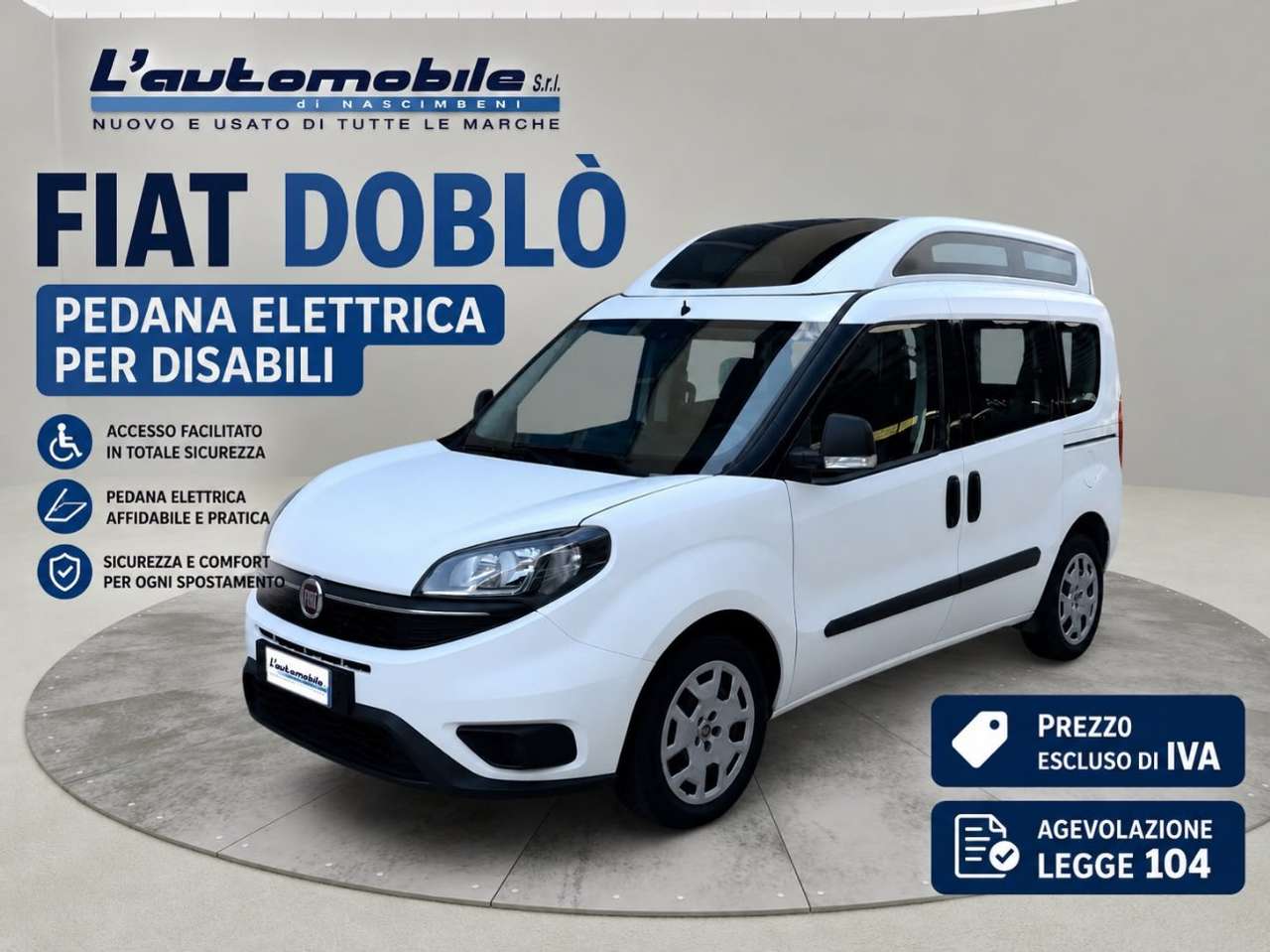 Fiat Doblo 1.6 mjt 16v Easy 95cv PEDANA DISABILI