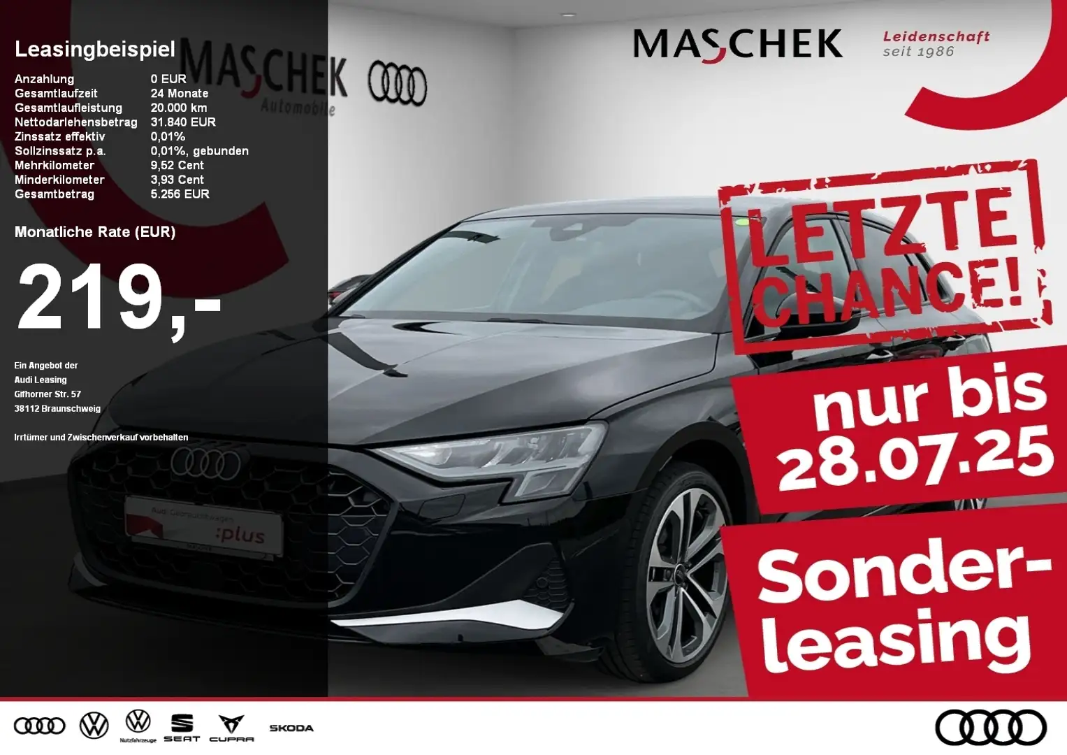 Audi A3 Sportback Advanced 35 TFSI AHK ACC Naviplus 18 Zol Zwart - 1